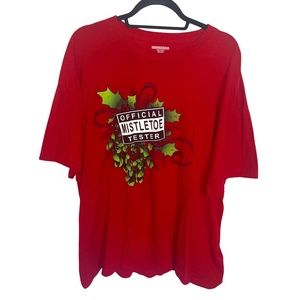 Christmas Graphic Print Red Short Sleeve T-Shirt Mens Size 2XL